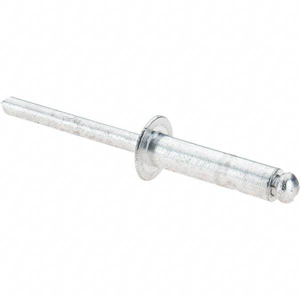 Value Collection - Size 812 Dome Head Aluminum Open End Blind Rivet - Aluminum Mandrel, 0.626" to 3/4" Grip, 1/2" Head Diam, 0.257" to 0.261" Hole Diam, 1" Length Under Head, 1/4" Body Diam - All Tool & Supply