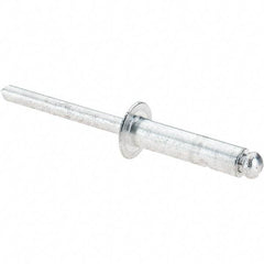 Value Collection - Size 812 Dome Head Aluminum Open End Blind Rivet - Aluminum Mandrel, 0.626" to 3/4" Grip, 1/2" Head Diam, 0.257" to 0.261" Hole Diam, 1" Length Under Head, 1/4" Body Diam - All Tool & Supply