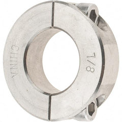 Value Collection - 7/8" Bore, Stainless Steel, Two Piece Shaft Collar - 1-5/8" Outside Diam, 1/2" Wide - All Tool & Supply