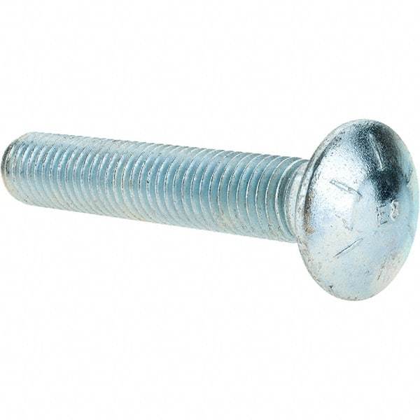 Value Collection - 5/8-11 UNC 3-1/2" Length Under Head, Standard Square Neck, Carriage Bolt - Grade 8 Alloy Steel, Zinc-Plated Clear Chromate Finish - All Tool & Supply