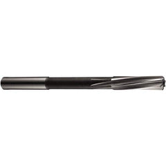 Chucking Reamer: 0.2049″ Dia, 3.3884″ OAL, 0.9062″ Flute Length, Straight Shank, Cobalt Steel 6 Flute, RH