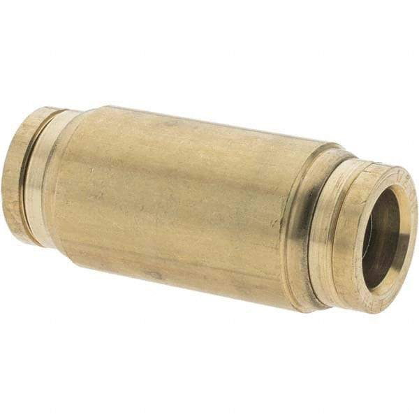 Parker - 1/2" Outside Diam, Brass Push-to-Connect Tube Union - Tube to Tube Connection, Nitrile O-Ring - All Tool & Supply