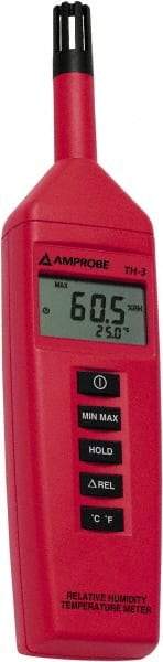 Amprobe - -4 to 140°F, 0 to 100% Humidity Range, Temp and Humidity Recorder - 3% Relative Humidity Accuracy, 0.1% RH, 0.1° F/C Resolution - All Tool & Supply