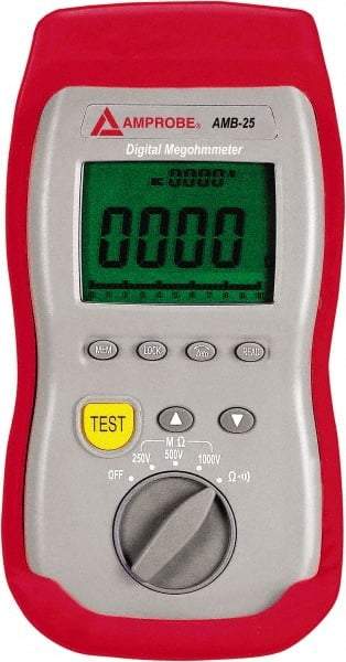 Amprobe - Digital LCD Display, 2,000 Megohm Electrical Insulation Resistance Tester & Megohmmeter - 1,000 VDC Max Test Voltage, Powered by 1.5V AA Battery - All Tool & Supply