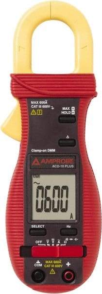 Amprobe - 3037808, CAT III, Digital Average Responding Clamp Meter with 1.0236" Clamp On Jaws - 400 VAC/VDC, 600 AC Amps, Measures Voltage, Continuity, Current, Frequency, Resistance - All Tool & Supply