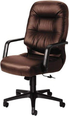 Hon - 46-1/2" High Executive High Back Leather Chair - 26" Wide x 29-3/4" Deep, Leather, Memory Foam Seat, Burgundy - All Tool & Supply