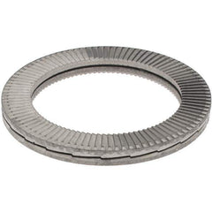 Value Collection - 1", 1.548" OD, Uncoated, Stainless Steel Wedge Lock Washer - Grade 316L, 1.092 to 1.108" ID - All Tool & Supply