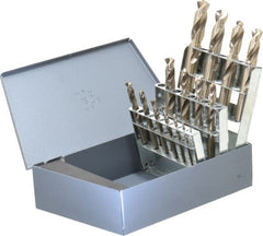 Chicago-Latrobe - 1/16 to 1/2", 135° Point, Gold Finish, Cobalt Screw Machine Length Drill Bit Set - All Tool & Supply