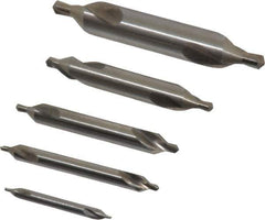 Chicago-Latrobe - 5 Piece, #1 to 5, 1/8 to 7/16" Body Diam, 3/64 to 3/16" Point Diam, Plain Edge, High Speed Steel Combo Drill & Countersink Set - 60° Incl Angle, 1/8 to 2-3/4" OAL, Double End, 217 Series Compatibility - All Tool & Supply