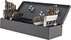 Chicago-Latrobe - #7 Drill, F to U Drill, #6-32 to 1/2-20 Tap, Hand Tap and Drill Set - Bright Finish High Speed Steel Drills, Bright Finish High Speed Steel Taps, Plug Chamfer, 36 Piece Set, Includes Tap/Drill Chart - Exact Industrial Supply