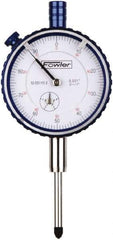 Fowler - 1" Range, 0-100 Dial Reading, 0.001" Graduation Dial Drop Indicator - 2-1/4" Dial, 0.1" Range per Revolution, Revolution Counter - All Tool & Supply