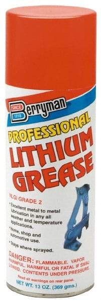 Berryman Products - 11 oz Aerosol Lithium Extreme Pressure Grease - Opaque, Extreme Pressure, 120°F Max Temp, - All Tool & Supply