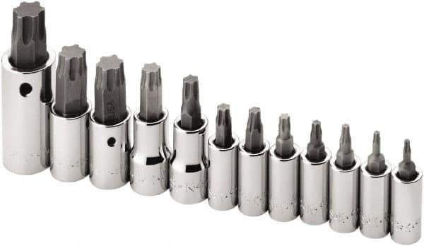 SK - 12 Piece 1/4, 3/8 & 1/2" Drive Torx Bit Socket Set - T10 to T60 Torx - All Tool & Supply