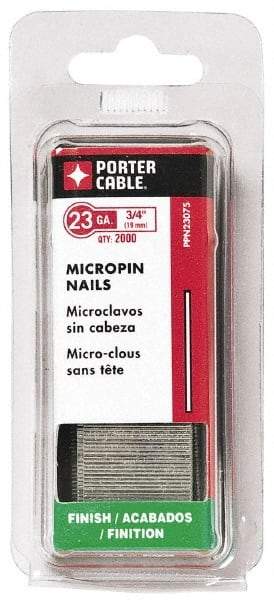 Porter-Cable - 23 Gauge 5/8" Long Pin Nails for Power Nailers - Grade 2 Steel, Galvanized Finish, Straight Stick Collation, Chisel Point - All Tool & Supply