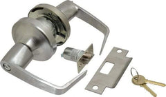 Yale - Light/Medium Duty Entrance Lever Lockset - 2-3/4" Back Set, Key in Lever Cylinder, Satin Chrome Finish - All Tool & Supply