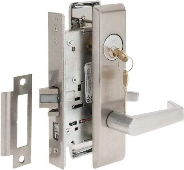 Yale - Extra Heavy Duty Entrance Lever Lockset - 2-3/4" Back Set, Standard Mortise Cylinder, Satin Chrome Finish - All Tool & Supply