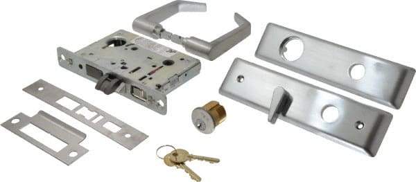 Yale - Extra Heavy Duty Entrance/Apartment Lever Lockset with Dead Bolt - 2-3/4" Back Set, Standard Mortise Cylinder, Satin Chrome Finish - All Tool & Supply