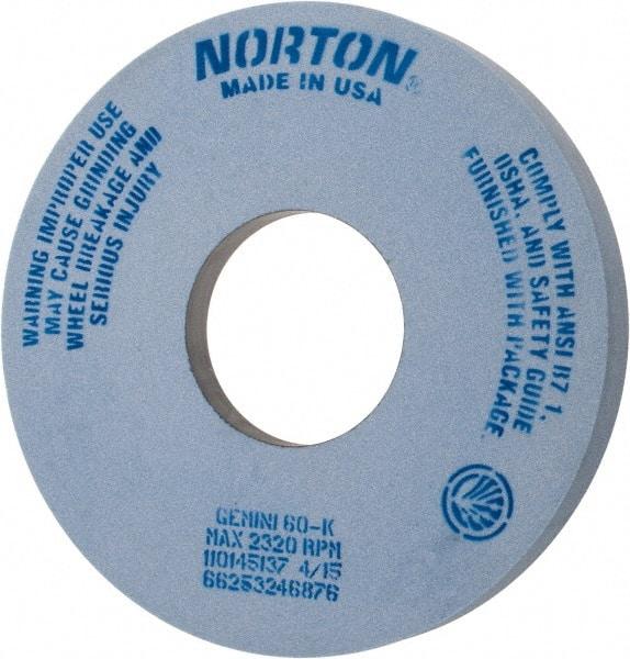 Norton - 14" Diam x 5" Hole x 1-1/2" Thick, K Hardness, 60 Grit Surface Grinding Wheel - Aluminum Oxide, Type 5, Medium Grade, 2,320 Max RPM, One-Side Recess - All Tool & Supply