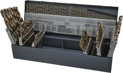 Chicago-Latrobe - 1/16 to 1/2", 135° Point, Gold Finish, Cobalt Jobber Length Drill Bit Set - All Tool & Supply