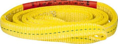 Lift-All - 6' Long x 1" Wide, 3,200 Lb Vertical Capacity, 2 Ply, Polyester Web Sling - 2,500 Lb Choker Capacity, Yellow - All Tool & Supply