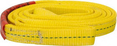 Lift-All - 8' Long x 1" Wide, 3,200 Lb Vertical Capacity, 2 Ply, Polyester Web Sling - 2,500 Lb Choker Capacity, Yellow - All Tool & Supply