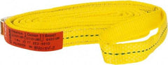 Lift-All - 10' Long x 1" Wide, 3,200 Lb Vertical Capacity, 2 Ply, Polyester Web Sling - 2,500 Lb Choker Capacity, Yellow - All Tool & Supply