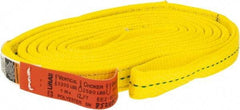 Lift-All - 12' Long x 1" Wide, 3,200 Lb Vertical Capacity, 2 Ply, Polyester Web Sling - 2,500 Lb Choker Capacity, Yellow - All Tool & Supply