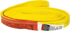 Lift-All - 14' Long x 1" Wide, 3,200 Lb Vertical Capacity, 2 Ply, Polyester Web Sling - 2,500 Lb Choker Capacity, Yellow - All Tool & Supply