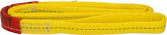 Lift-All - 4' Long x 1" Wide, 3,200 Lb Vertical Capacity, 2 Ply, Polyester Web Sling - 2,500 Lb Choker Capacity, Yellow - All Tool & Supply