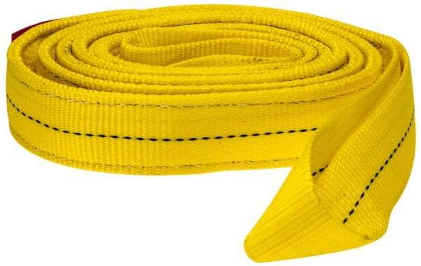 Lift-All - 10' Long x 2" Wide, 6,400 Lb Vertical Capacity, 2 Ply, Polyester Web Sling - 5,000 Lb Choker Capacity, Yellow - All Tool & Supply