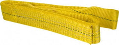 Lift-All - 4' Long x 2" Wide, 6,400 Lb Vertical Capacity, 2 Ply, Polyester Web Sling - 5,000 Lb Choker Capacity, Yellow - All Tool & Supply