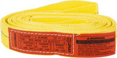 Lift-All - 10' Long x 2" Wide, 6,400 Lb Vertical Capacity, 2 Ply, Polyester Web Sling - 5,000 Lb Choker Capacity, Yellow - All Tool & Supply