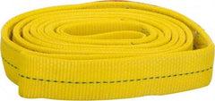 Lift-All - 12' Long x 2" Wide, 6,400 Lb Vertical Capacity, 2 Ply, Polyester Web Sling - 5,000 Lb Choker Capacity, Yellow - All Tool & Supply