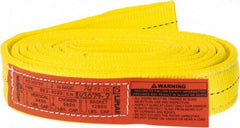 Lift-All - 14' Long x 2" Wide, 6,400 Lb Vertical Capacity, 2 Ply, Polyester Web Sling - 5,000 Lb Choker Capacity, Yellow - All Tool & Supply