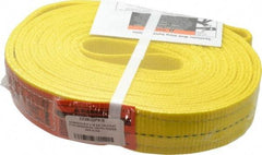 Lift-All - 16' Long x 2" Wide, 6,400 Lb Vertical Capacity, 2 Ply, Polyester Web Sling - 5,000 Lb Choker Capacity, Yellow - All Tool & Supply