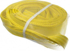 Lift-All - 10' Long x 3" Wide, 8,600 Lb Vertical Capacity, 2 Ply, Polyester Web Sling - 6,900 Lb Choker Capacity, Yellow - All Tool & Supply