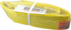 Lift-All - 4' Long x 3" Wide, 8,600 Lb Vertical Capacity, 2 Ply, Polyester Web Sling - 6,900 Lb Choker Capacity, Yellow - All Tool & Supply