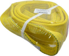 Lift-All - 6' Long x 3" Wide, 8,600 Lb Vertical Capacity, 2 Ply, Polyester Web Sling - 6,900 Lb Choker Capacity, Yellow - All Tool & Supply