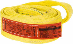 Lift-All - 10' Long x 3" Wide, 8,600 Lb Vertical Capacity, 2 Ply, Polyester Web Sling - 6,900 Lb Choker Capacity, Yellow - All Tool & Supply