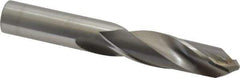 CJT - 5/8" 135° Spiral Flute Carbide-Tipped Screw Machine Drill Bit - Bright Finish, Right Hand Cut, 2-3/4" Flute Length, 4-1/4" OAL, Faceted Split Point, Straight Shank - All Tool & Supply