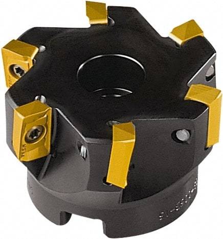 Seco - 8 Inserts, 100mm Cut Diam, 32mm Arbor Diam, 15mm Max Depth of Cut, Indexable Square-Shoulder Face Mill - 90° Lead Angle, 50mm High, AP.. 1604 Insert Compatibility - All Tool & Supply