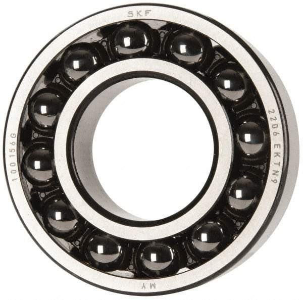 SKF - 30mm Bore Diam, 62mm OD, Open Self Aligning Radial Ball Bearing - 20mm Wide, 2 Rows, Round Bore, 1,510 Lb Static Capacity, 5,350 Lb Dynamic Capacity - All Tool & Supply