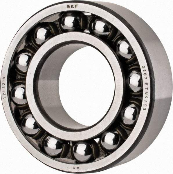 SKF - 35mm Bore Diam, 72mm OD, Open Self Aligning Radial Ball Bearing - 23mm Wide, 2 Rows, Round Bore, 1,980 Lb Static Capacity, 6,900 Lb Dynamic Capacity - All Tool & Supply