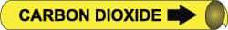 NMC - Pipe Marker with Carbon Dioxide Legend and Arrow Graphic - 10 to 10" Pipe Outside Diam, Black on Yellow - All Tool & Supply