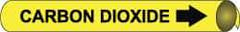 NMC - Pipe Marker with Carbon Dioxide Legend and Arrow Graphic - 10 to 10" Pipe Outside Diam, Black on Yellow - All Tool & Supply