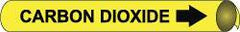 NMC - Pipe Marker with Carbon Dioxide Legend and Arrow Graphic - 1-1/8 to 2-3/8" Pipe Outside Diam, Black on Yellow - All Tool & Supply