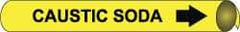 NMC - Pipe Marker with Caustic Soda Legend and Arrow Graphic - 10 to 10" Pipe Outside Diam, Black on Yellow - All Tool & Supply