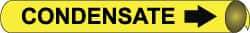 NMC - Pipe Marker with Condensate Legend and Arrow Graphic - 2-1/2 to 3-1/4" Pipe Outside Diam, Black on Yellow - All Tool & Supply