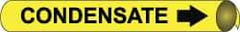 NMC - Pipe Marker with Condensate Legend and Arrow Graphic - 1-1/8 to 2-3/8" Pipe Outside Diam, Black on Yellow - All Tool & Supply