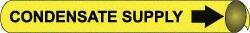 NMC - Pipe Marker with Condensate Supply Legend and Arrow Graphic - 3-3/8 to 4-1/2" Pipe Outside Diam, Black on Yellow - All Tool & Supply